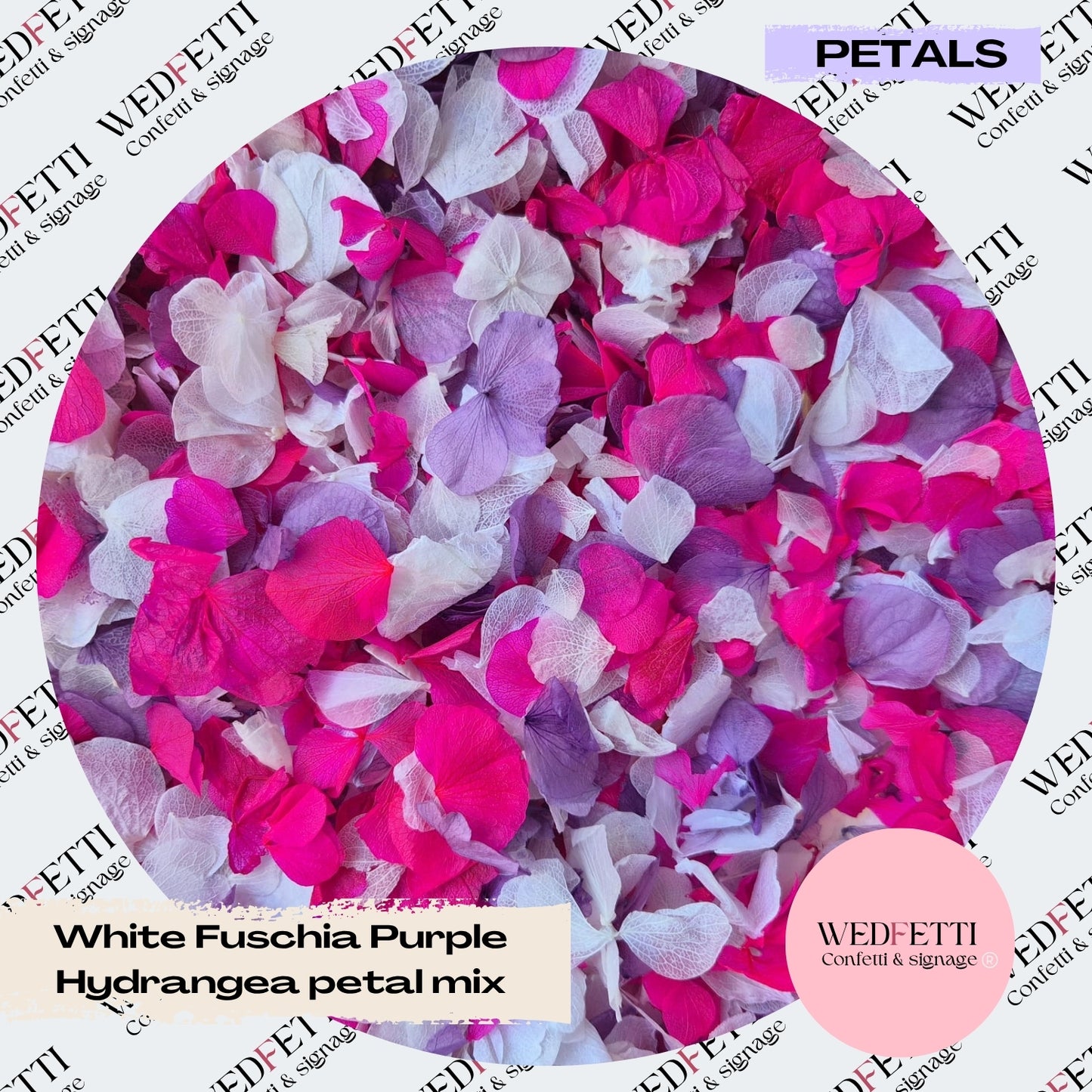 White Fuschia Purple Hydrangea mix
