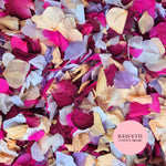 Burgundy Rose petal + Ivory white Fuschia Purple Peach Petal mix