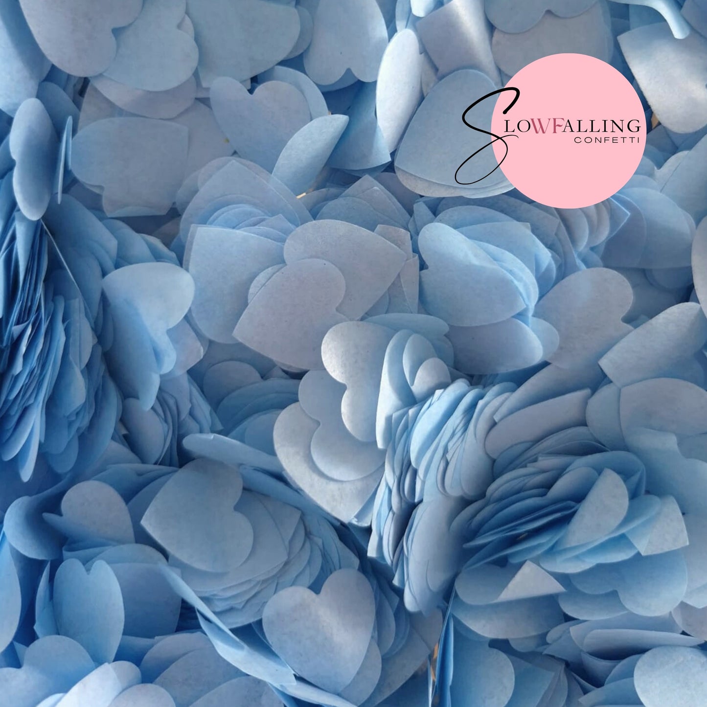 Biodegradable paper Confetti hearts - Dusty Blue