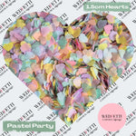 Paper Confetti hearts 1.5cm - Pastel Party Mix