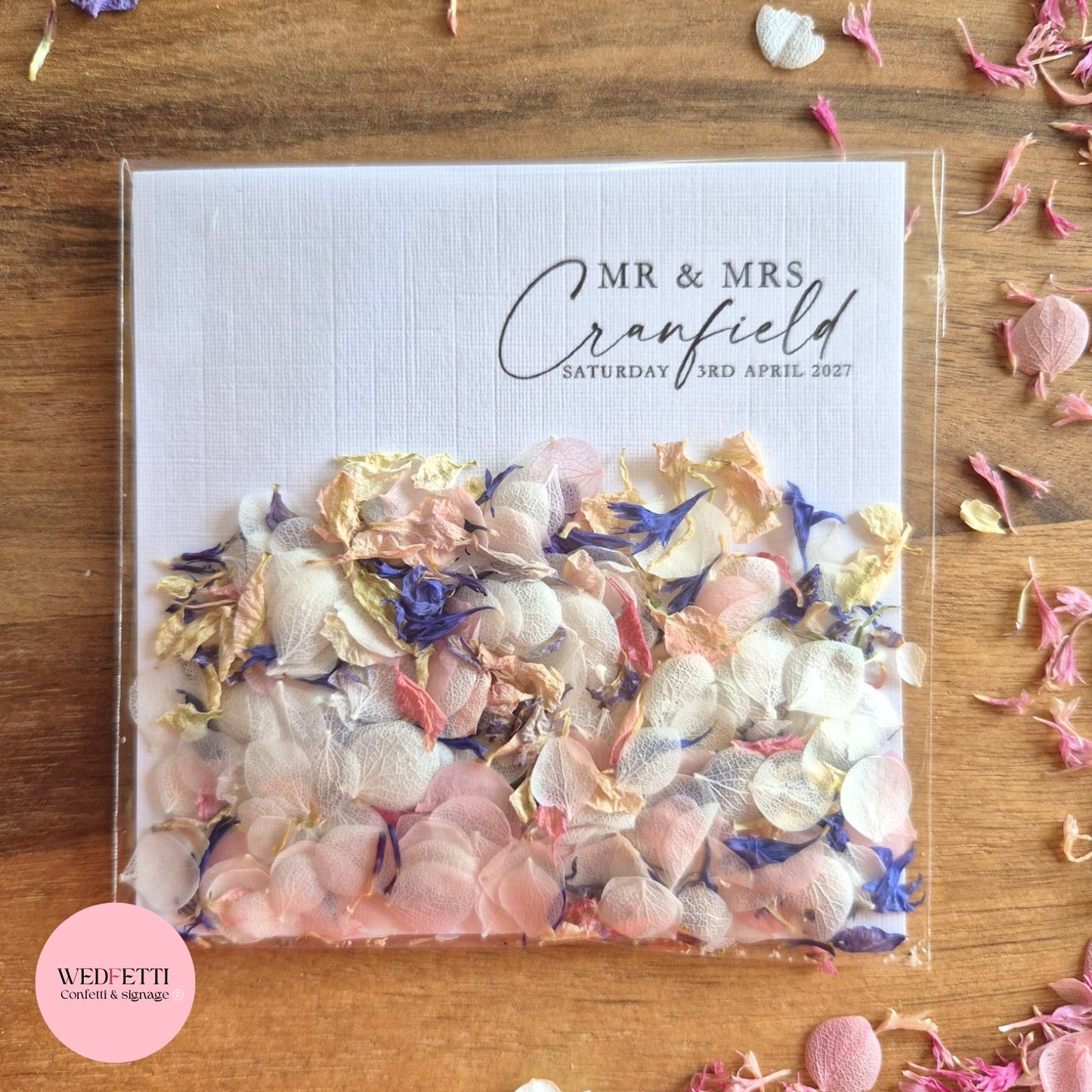 Ready to go Petal Confetti packs - Fully Compostable Packaging