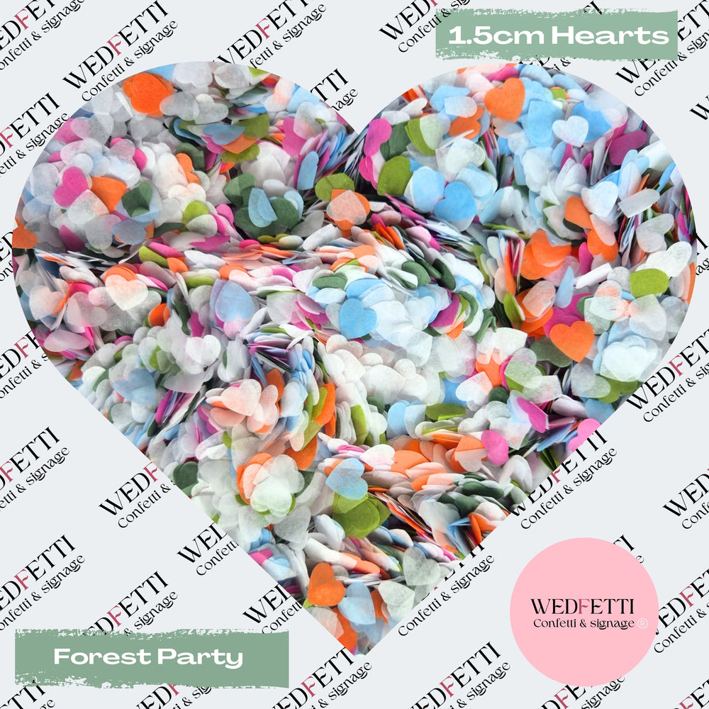 Paper Confetti hearts 1.5cm - Forest Party