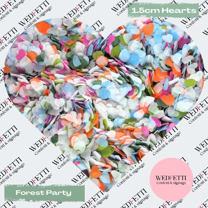 Paper Confetti hearts 1.5cm - Forest Party
