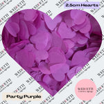 Biodegradable paper Confetti hearts - Party Purple