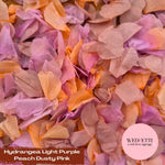 Petal Confetti hydrangea - Light Purple Peach Dusty Pink
