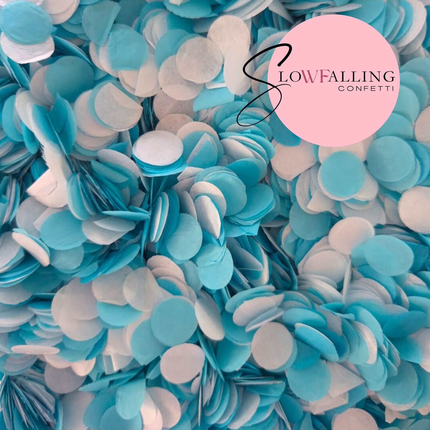 Slow falling paper Confetti - Turquoise + White