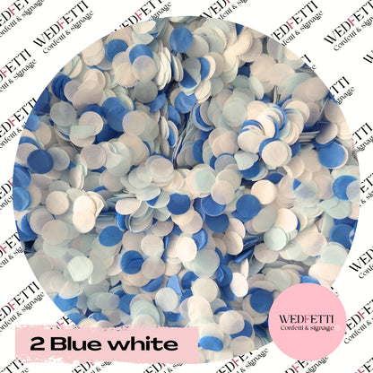 Slow falling paper Confetti - 2 Blue White