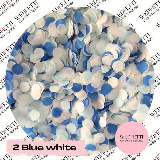 Slow falling paper Confetti - 2 Blue White