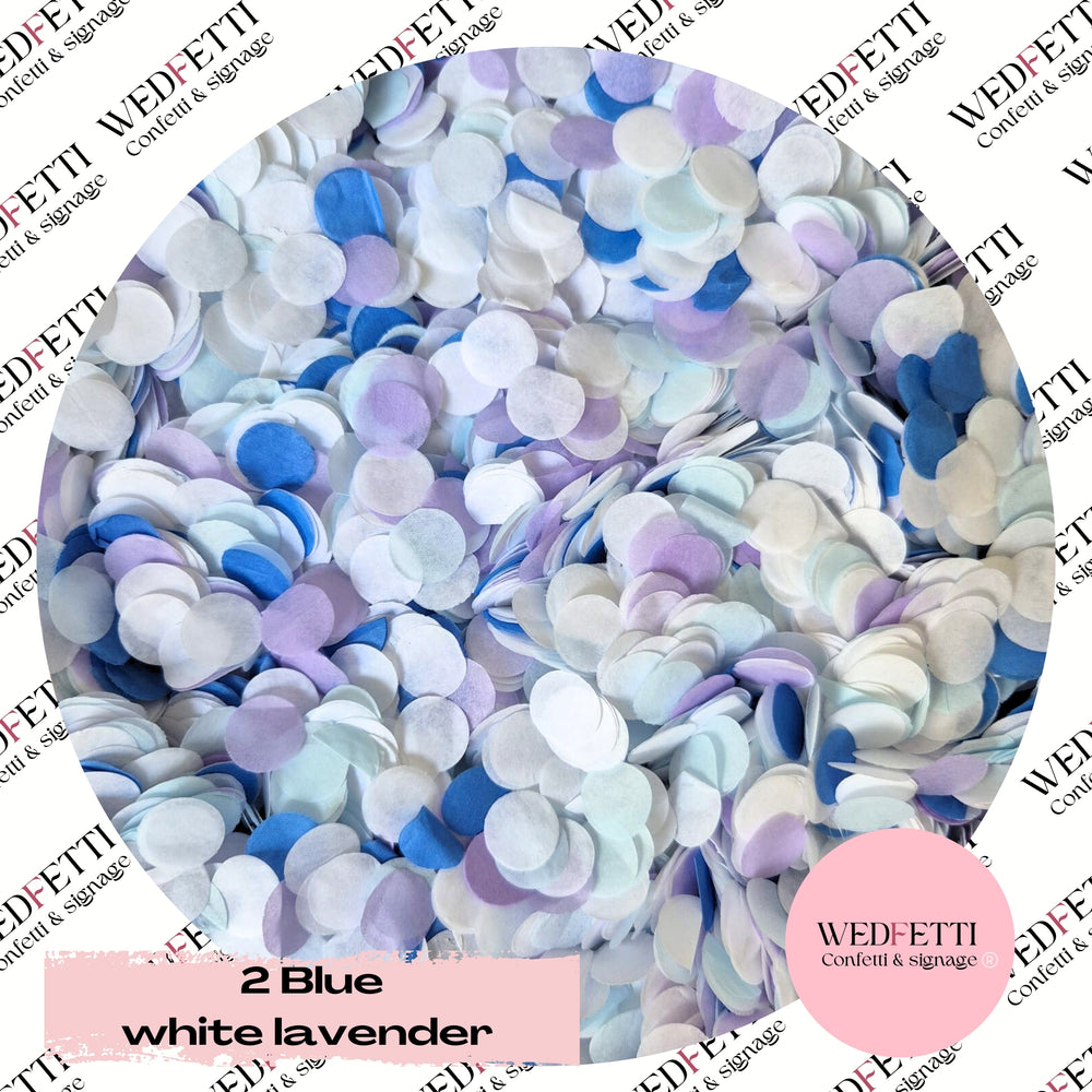 Slow falling paper Confetti - 2 Blue white lavender mix