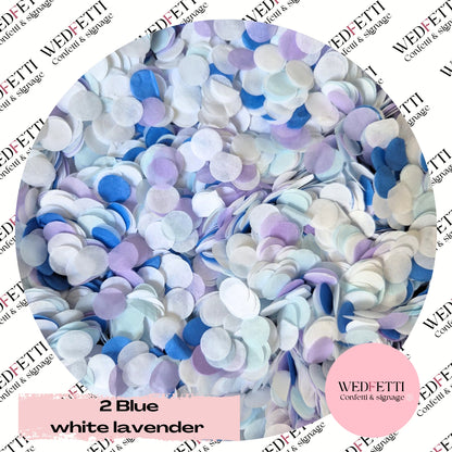 Slow falling paper Confetti - 2 Blue white lavender mix