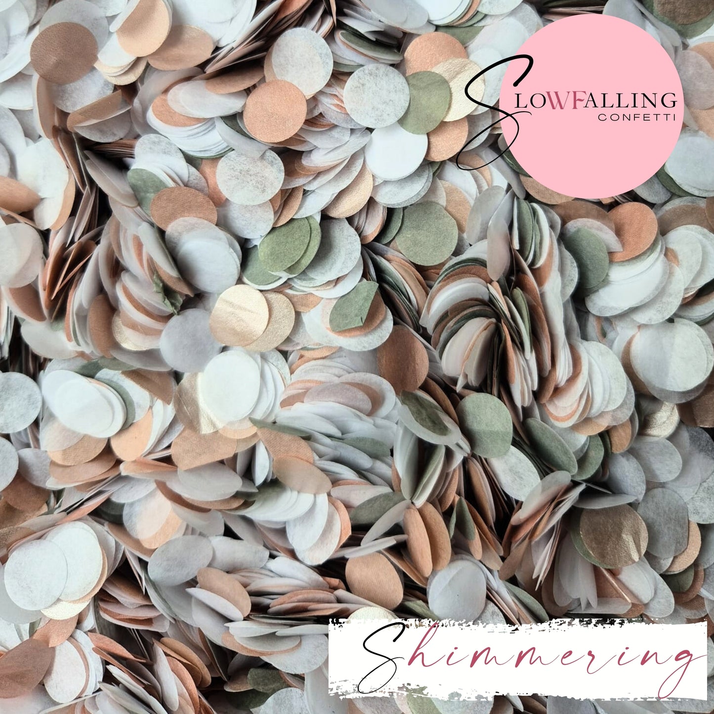 Shimmering Biodegradable Confetti - Rose Gold Grey White