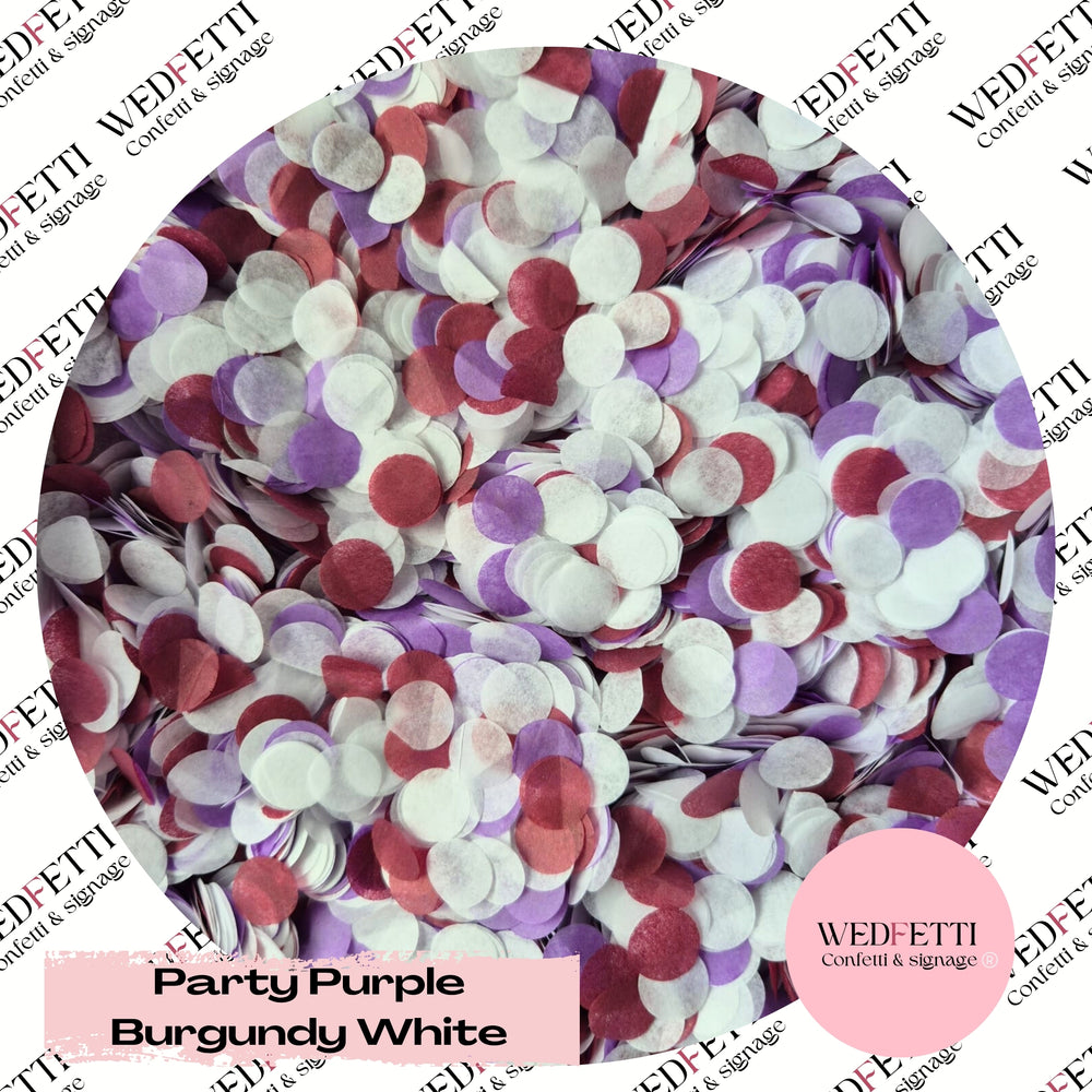 Slow falling paper Confetti - Party Purple Burgundy White