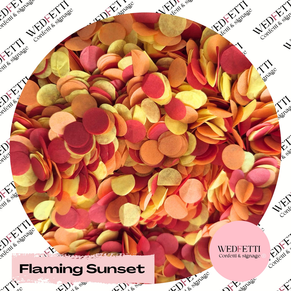 Slow falling paper Confetti - Flaming Sunset