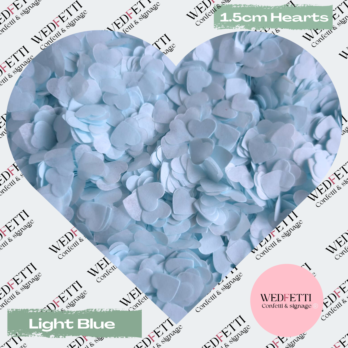 Paper Confetti hearts 1.5cm - Light Blue