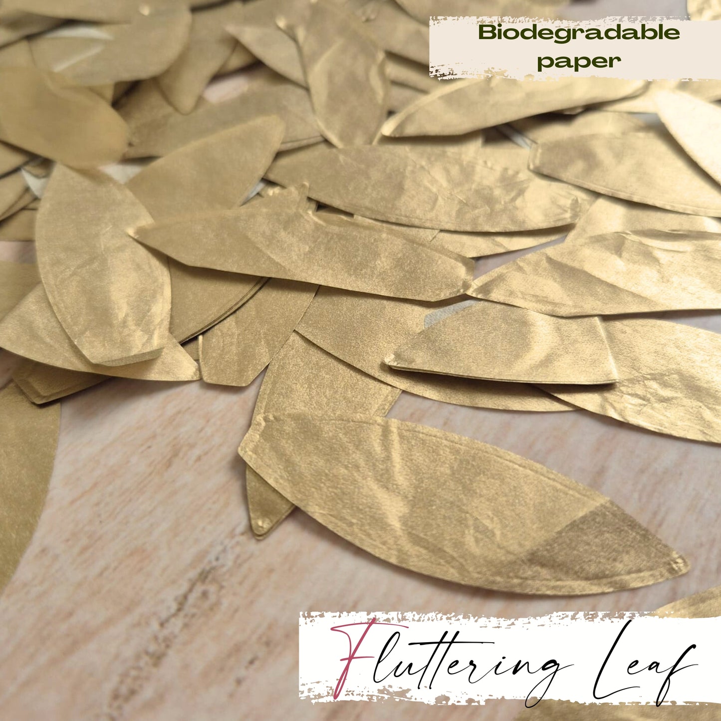 Flutter Leaf - Metallic Biodegradable leaf shaped confetti