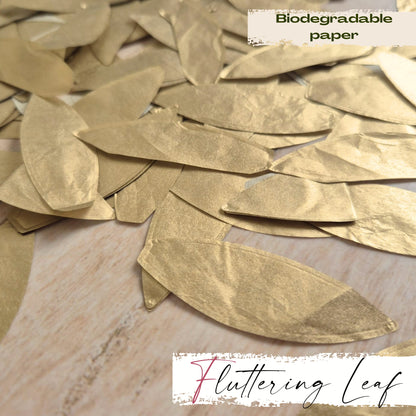 Flutter Leaf - Metallic Biodegradable leaf shaped confetti