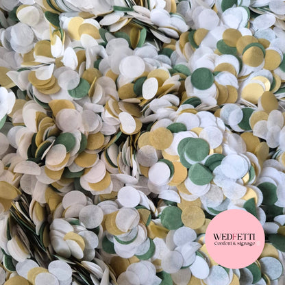 Slow falling paper Confetti - Forest Gold White