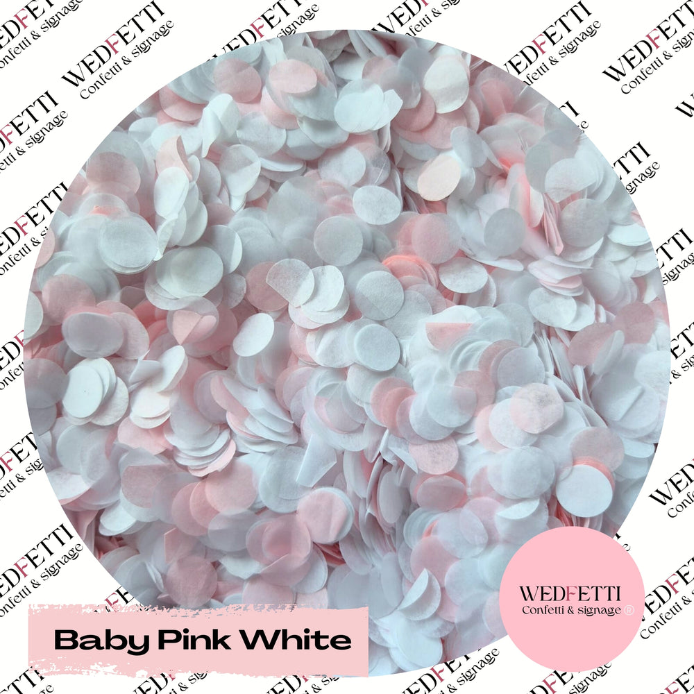 Slow falling paper Confetti - Baby Pink White