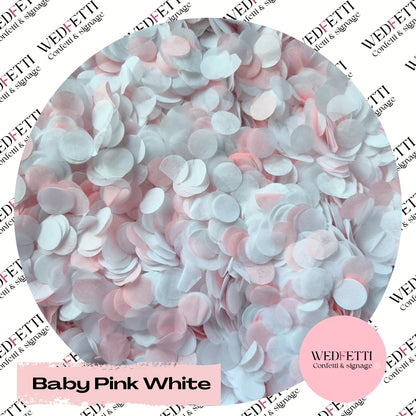 Slow falling paper Confetti - Baby Pink White