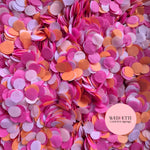 Slow falling paper Confetti - Electric Fuschia Orange Pink Lavender