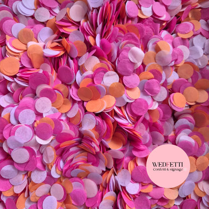 Slow falling paper Confetti - Electric Fuschia Orange Pink Lavender