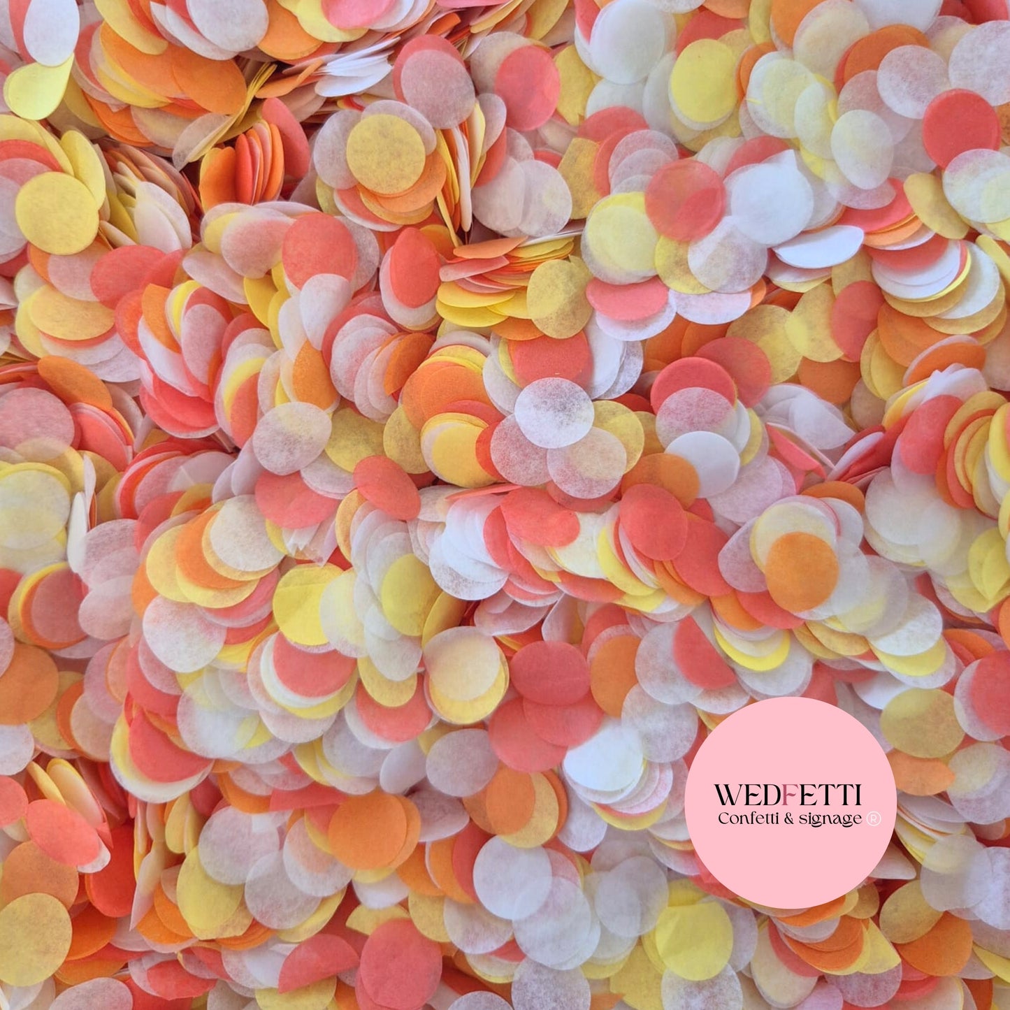 Slow falling paper Confetti - Rosey Red Yellow White