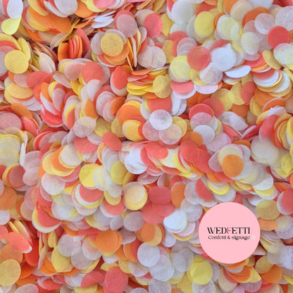 Slow falling paper Confetti - Rosey Red Yellow White