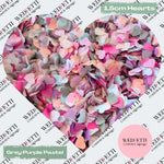 Paper Confetti hearts 1.5cm - Grey Purple Pastel