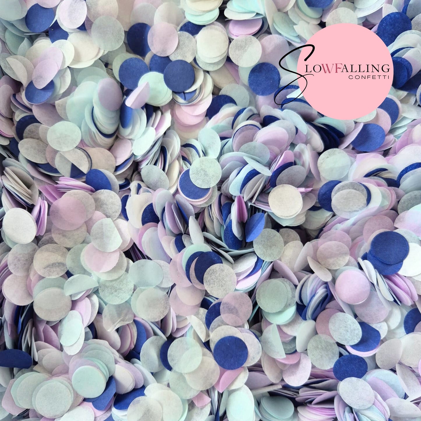 Slow falling paper Confetti - 2 Blue white lavender mix