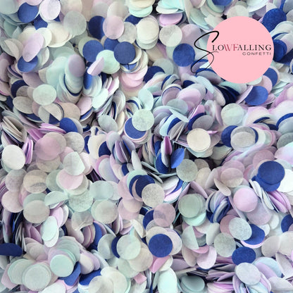 Slow falling paper Confetti - 2 Blue white lavender mix