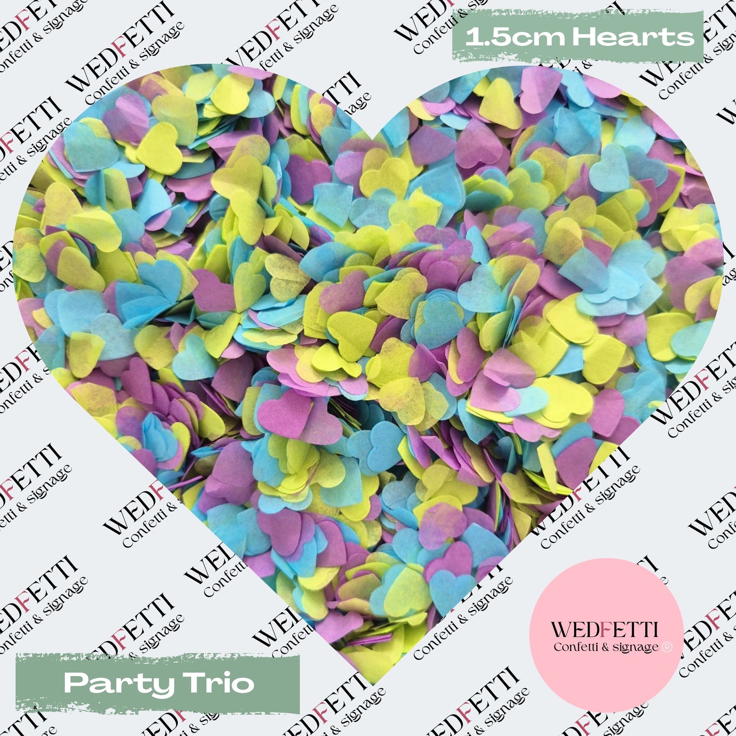 Paper Confetti hearts 1.5cm - Party Trio