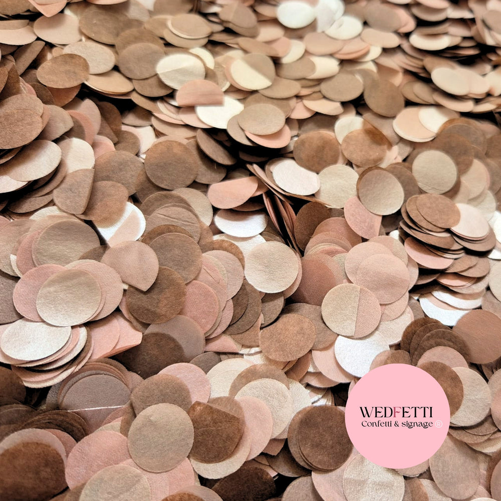 Slow falling shimmering paper Confetti - Chocolate Rose Gold