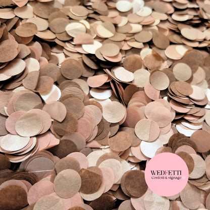 Slow falling shimmering paper Confetti - Chocolate Rose Gold