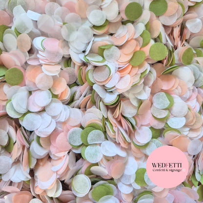Slow falling paper Confetti - Deep Sage peach white