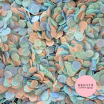 Slow falling paper Confetti - Dusty Blue mint burnt Peach