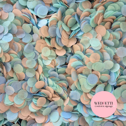 Slow falling paper Confetti - Dusty Blue mint burnt Peach