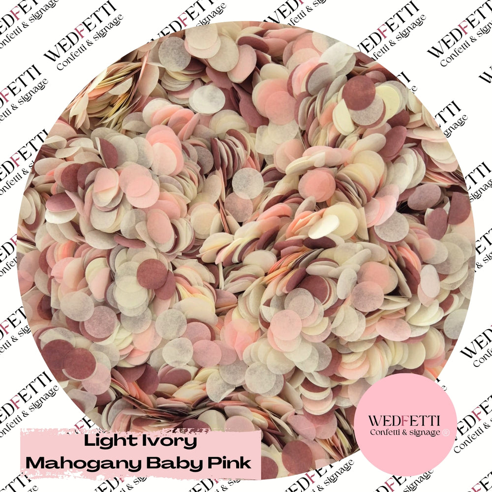 Slow falling paper Confetti - Light Ivory Mahogany Baby Pink