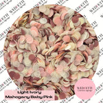 Slow falling paper Confetti - Light Ivory Mahogany Baby Pink