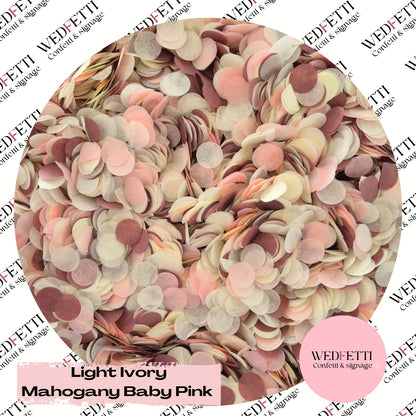 Slow falling paper Confetti - Light Ivory Mahogany Baby Pink