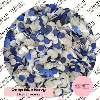 Slow falling paper Confetti - Deep Blue Navy Light Ivory