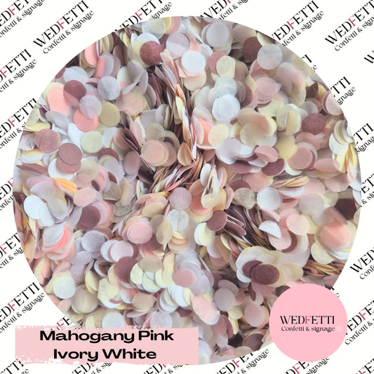 Slow falling paper Confetti - Mahogany Pink Ivory White