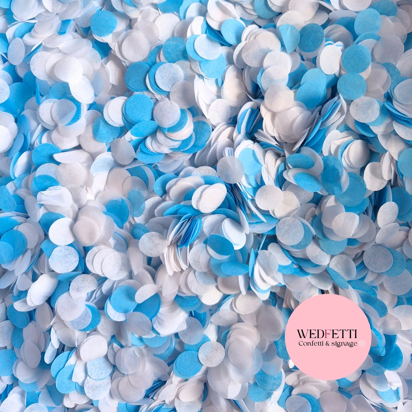 Slow falling paper Confetti - Party Blue White