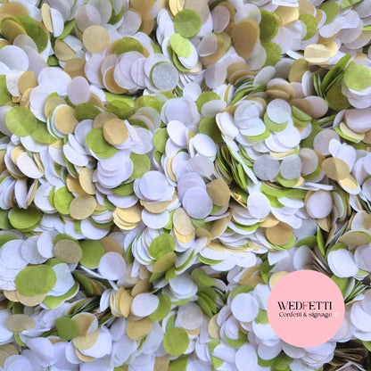 Slow falling paper Confetti - Deep Sage White Gold