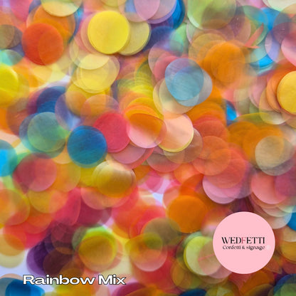 Water Soluble Rice Paper Confetti - Rainbow Mix