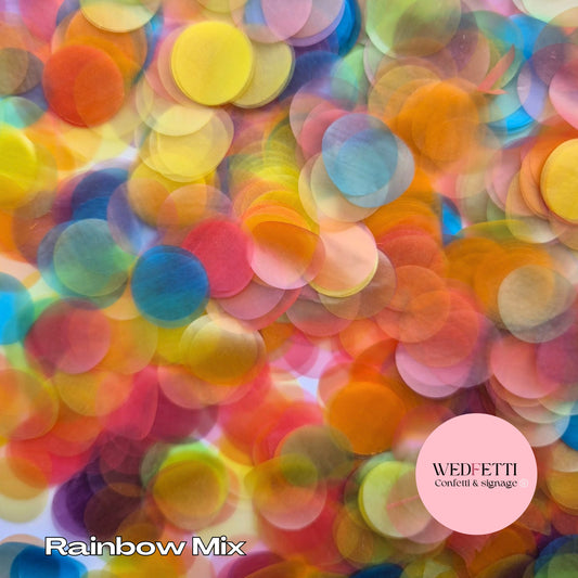 Water Soluble Rice Paper Confetti - Rainbow Mix