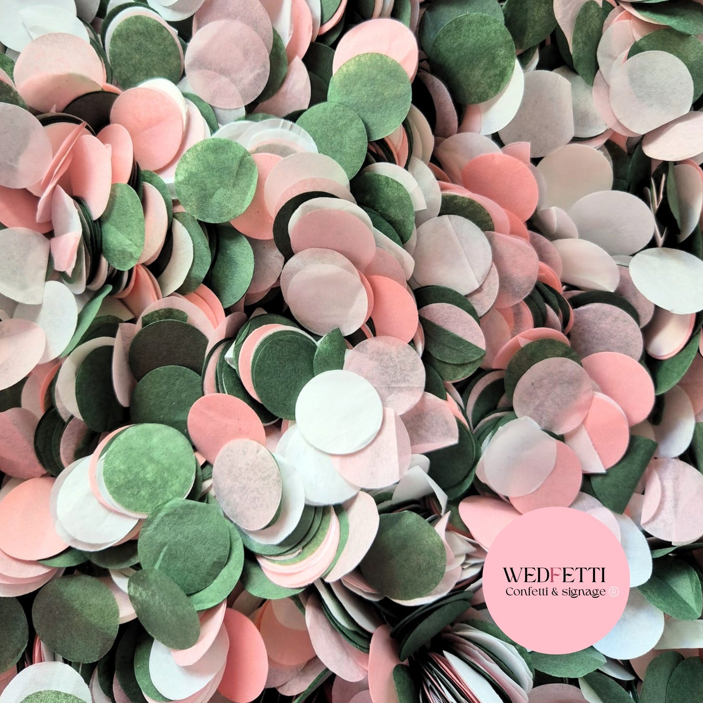 Circles Large 2.5cm Biodegradable - Forest Pink White