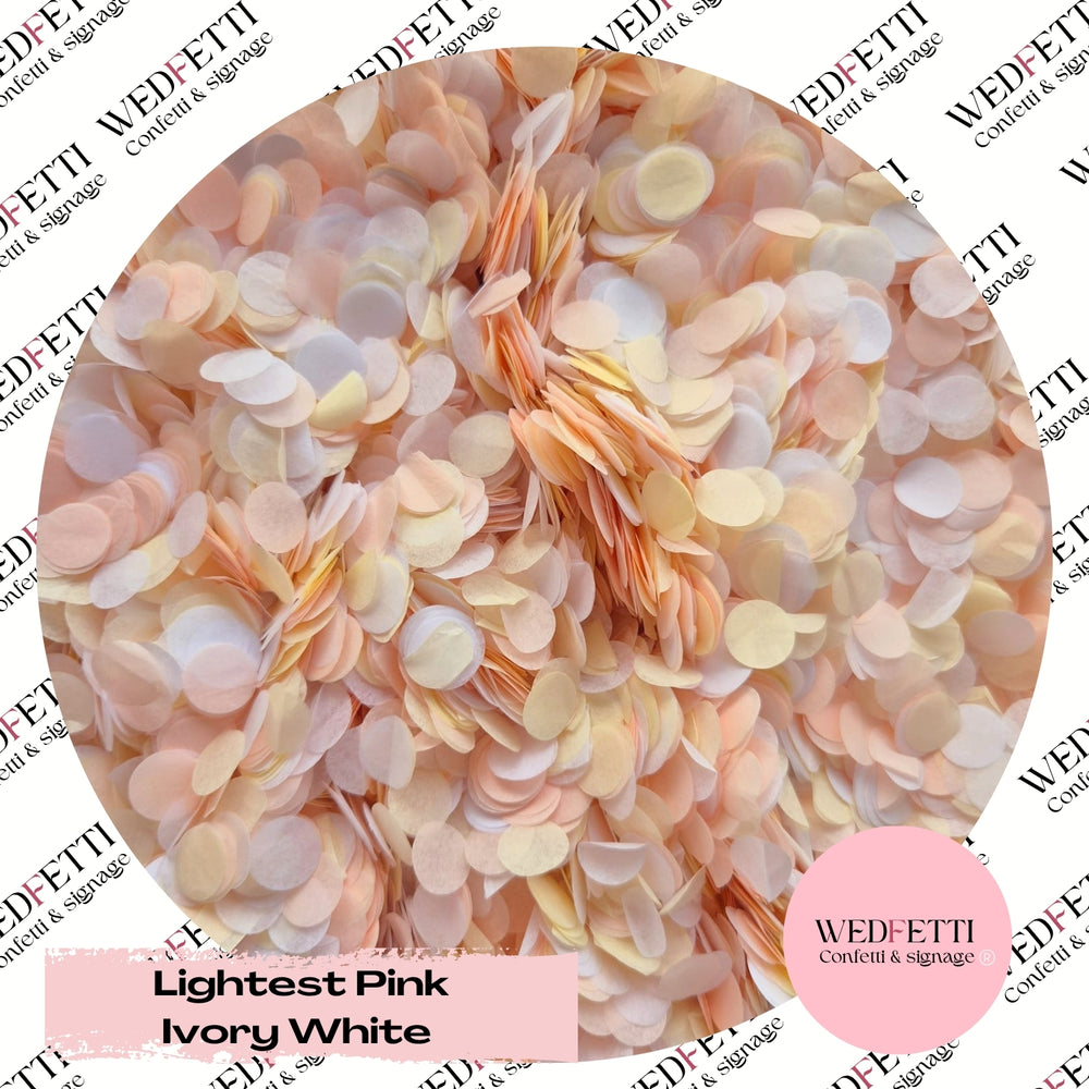 Slow falling paper Confetti - Lightest Pink Ivory white