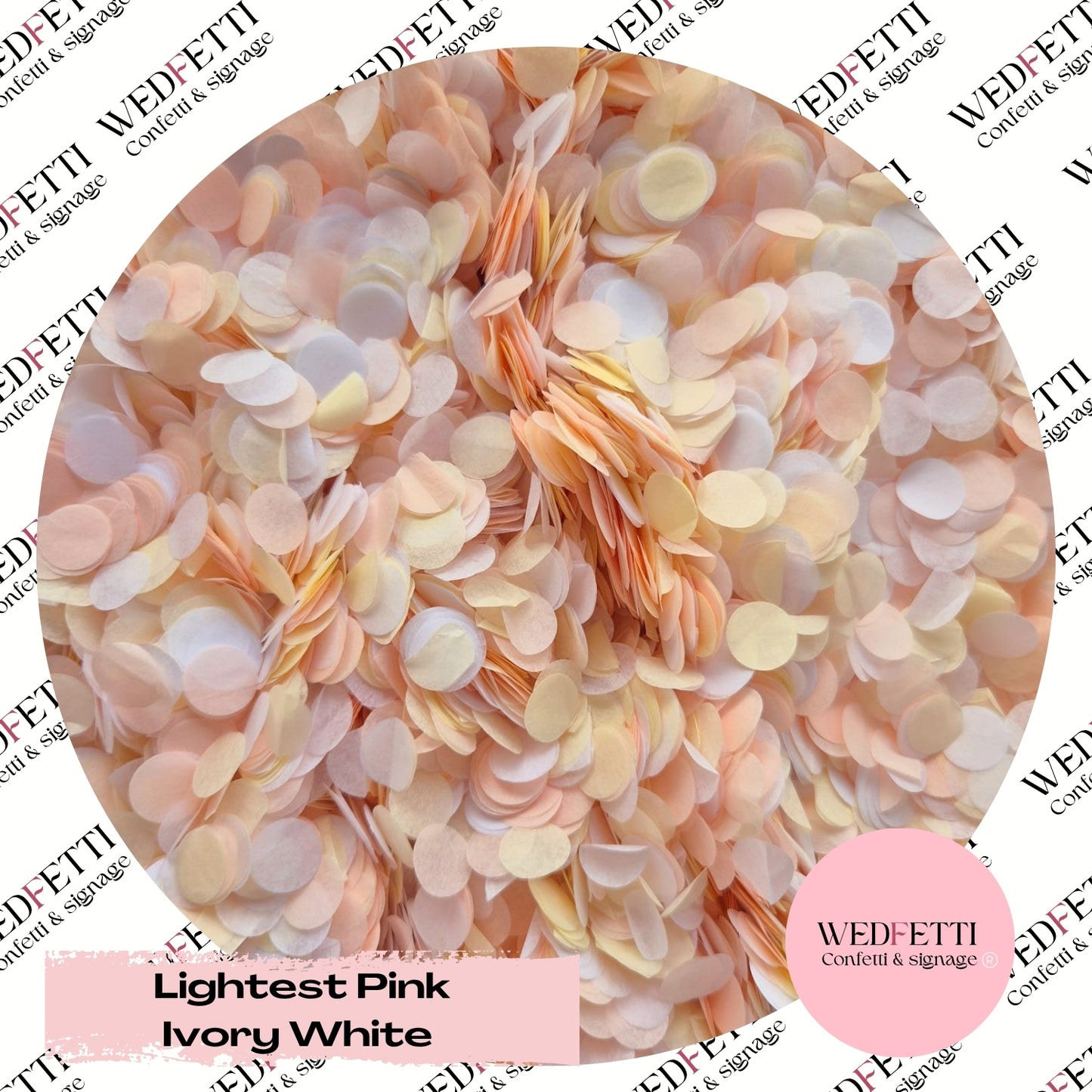 Slow falling paper Confetti - Lightest Pink Ivory white
