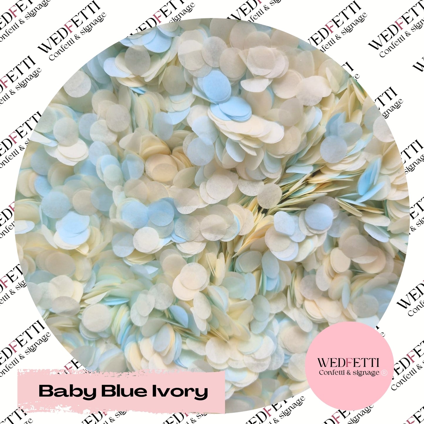 Slow falling paper Confetti - Baby Blue Ivory
