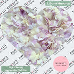 Paper Confetti hearts 1.5cm - Light Ivory Lavender White